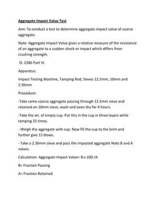 aggregate impact value test reading|aggregate impact value test pdf.